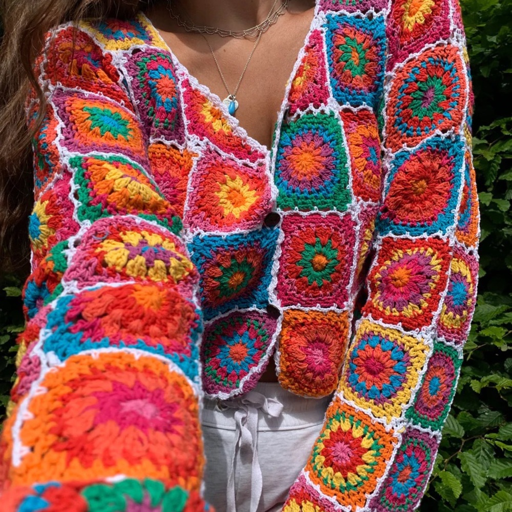 Wild Orange Tree Crochet Cardigan in Tutti Frutti.